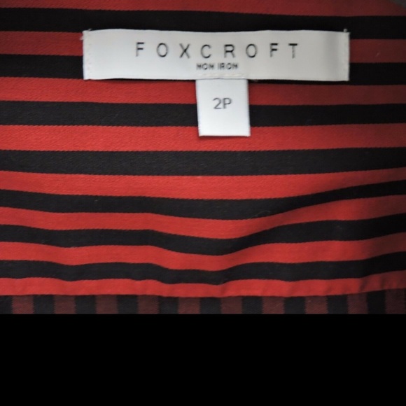 Foxcroft Red Black Button Down Shirt Non Iron 2P - Picture 6 of 8